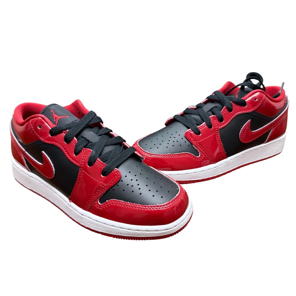 Jordan Air Jordan 1 Low SE GS 5.5Y Red Black White Patent HV4396-006 Sneakers